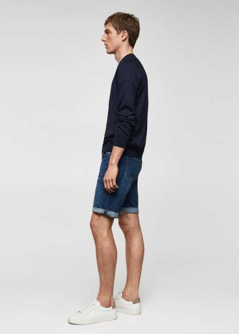 Mango Slim-fit Denim Bermuda Shorts | MNG-21944