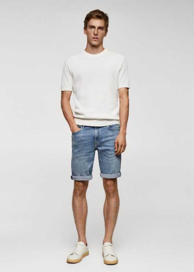 Mango Slim-fit Denim Bermuda Shorts | MNG-21912