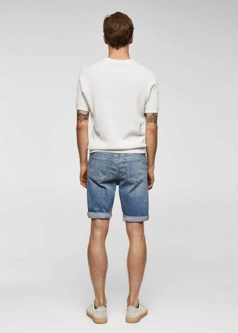 Mango Slim-fit Denim Bermuda Shorts | MNG-21912