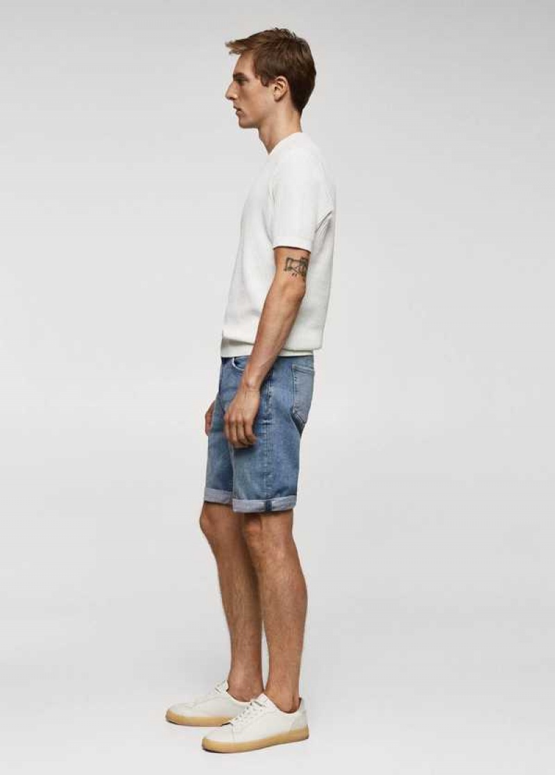 Mango Slim-fit Denim Bermuda Shorts | MNG-21912