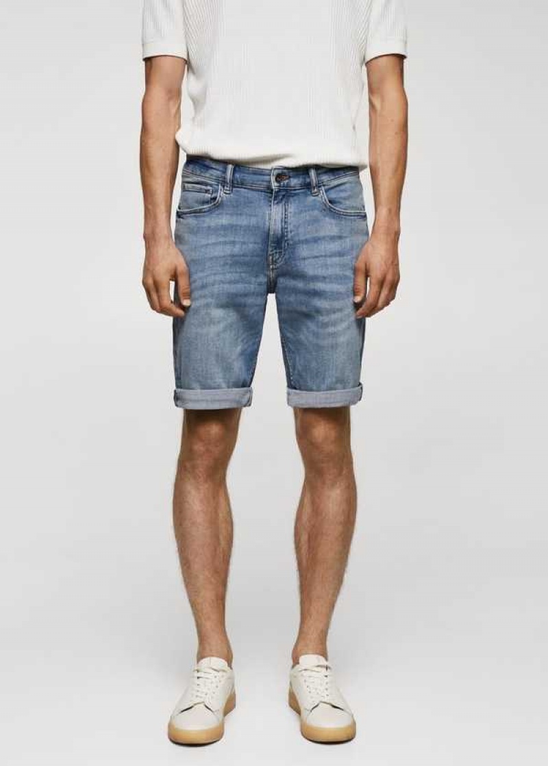 Mango Slim-fit Denim Bermuda Shorts | MNG-21912