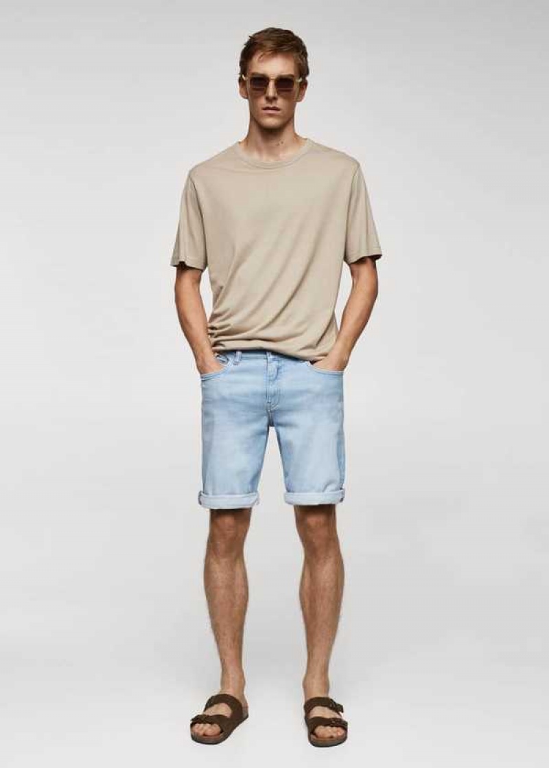 Mango Slim-fit Denim Bermuda Shorts | MNG-21902