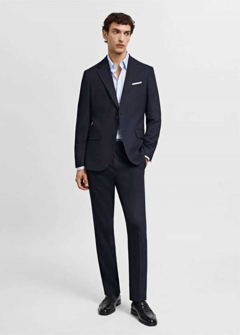 Mango Slim-fit Herringbone Vlna Suit Jacket | MNG-21454