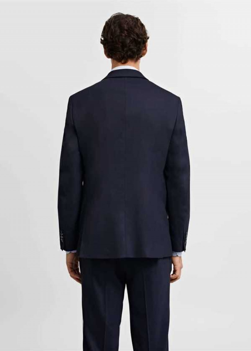 Mango Slim-fit Herringbone Vlna Suit Jacket | MNG-21454