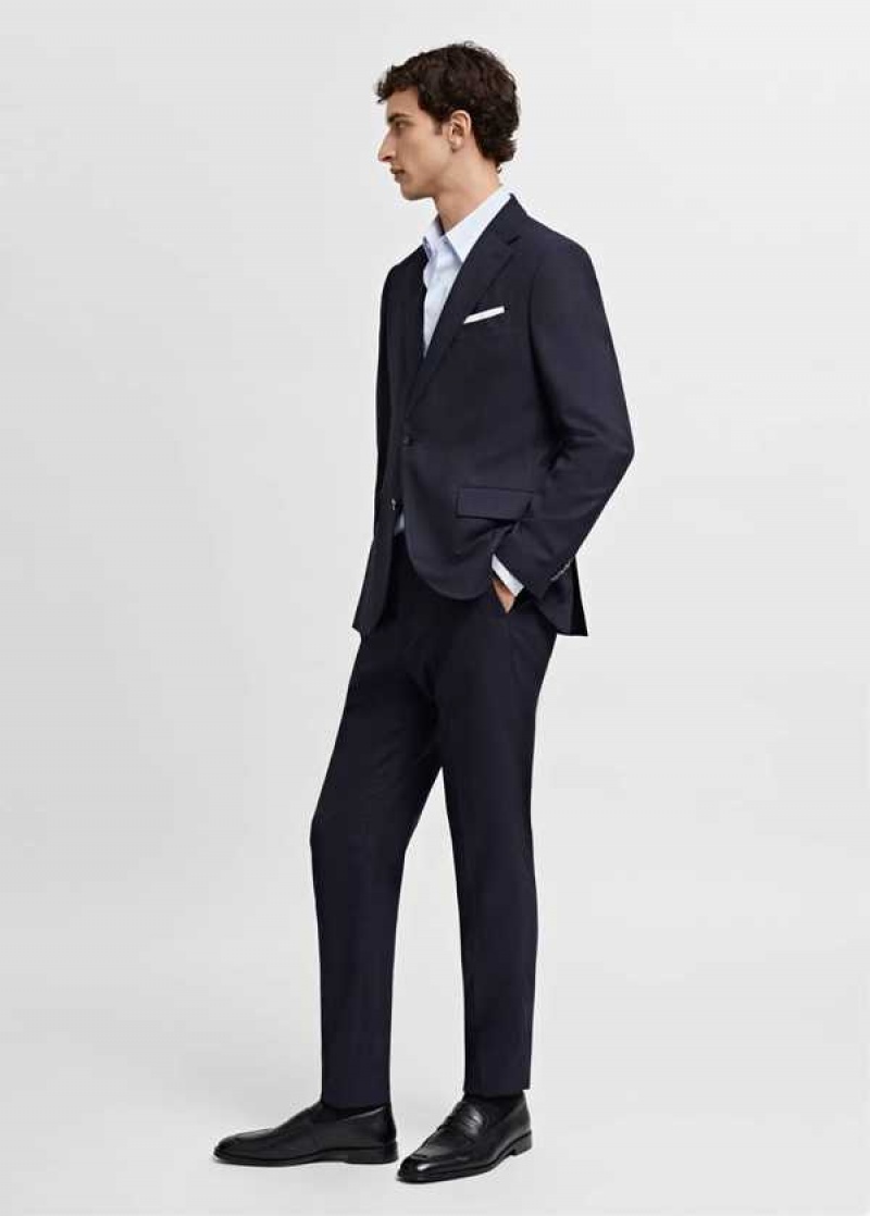 Mango Slim-fit Herringbone Vlna Suit Jacket | MNG-21454