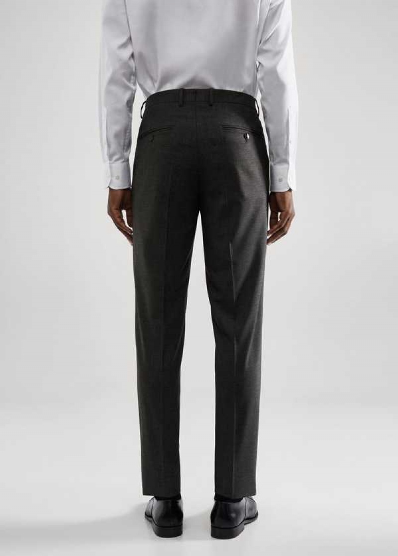 Mango Slim-fit Houndstooth Vlna Suit Pants | MNG-22428