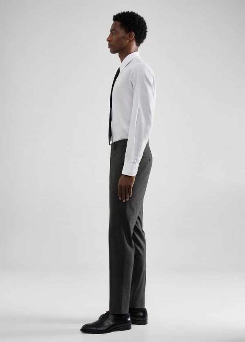 Mango Slim-fit Houndstooth Vlna Suit Pants | MNG-22428