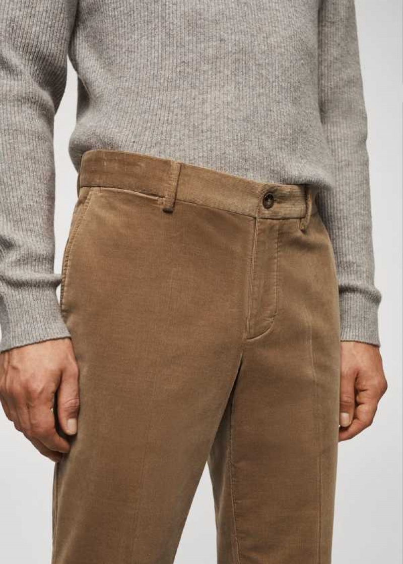 Mango Slim-fit Micro-corduroy Pants | MNG-22339