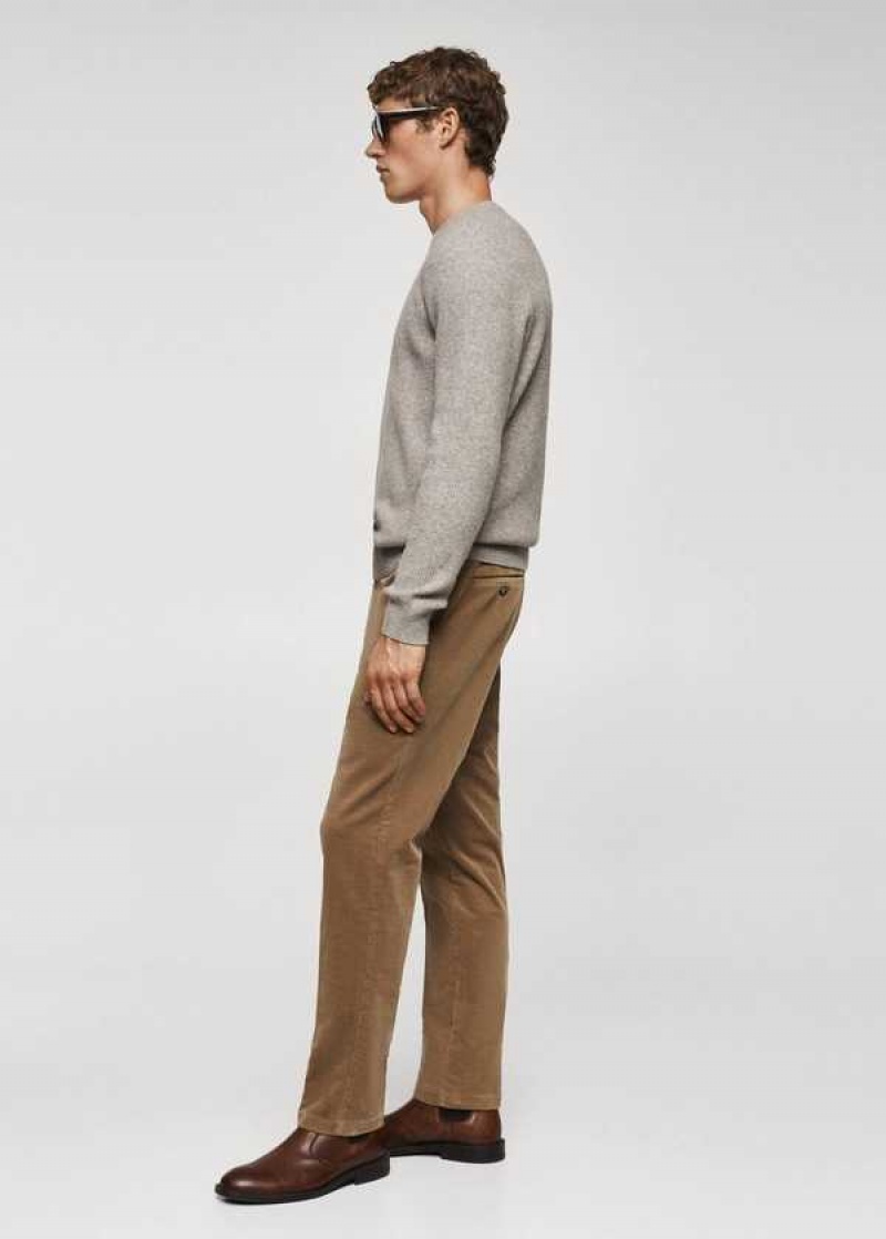 Mango Slim-fit Micro-corduroy Pants | MNG-22339