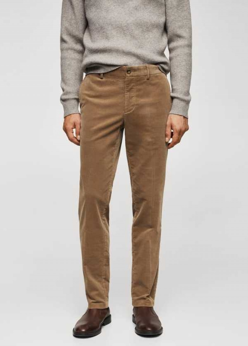 Mango Slim-fit Micro-corduroy Pants | MNG-22339