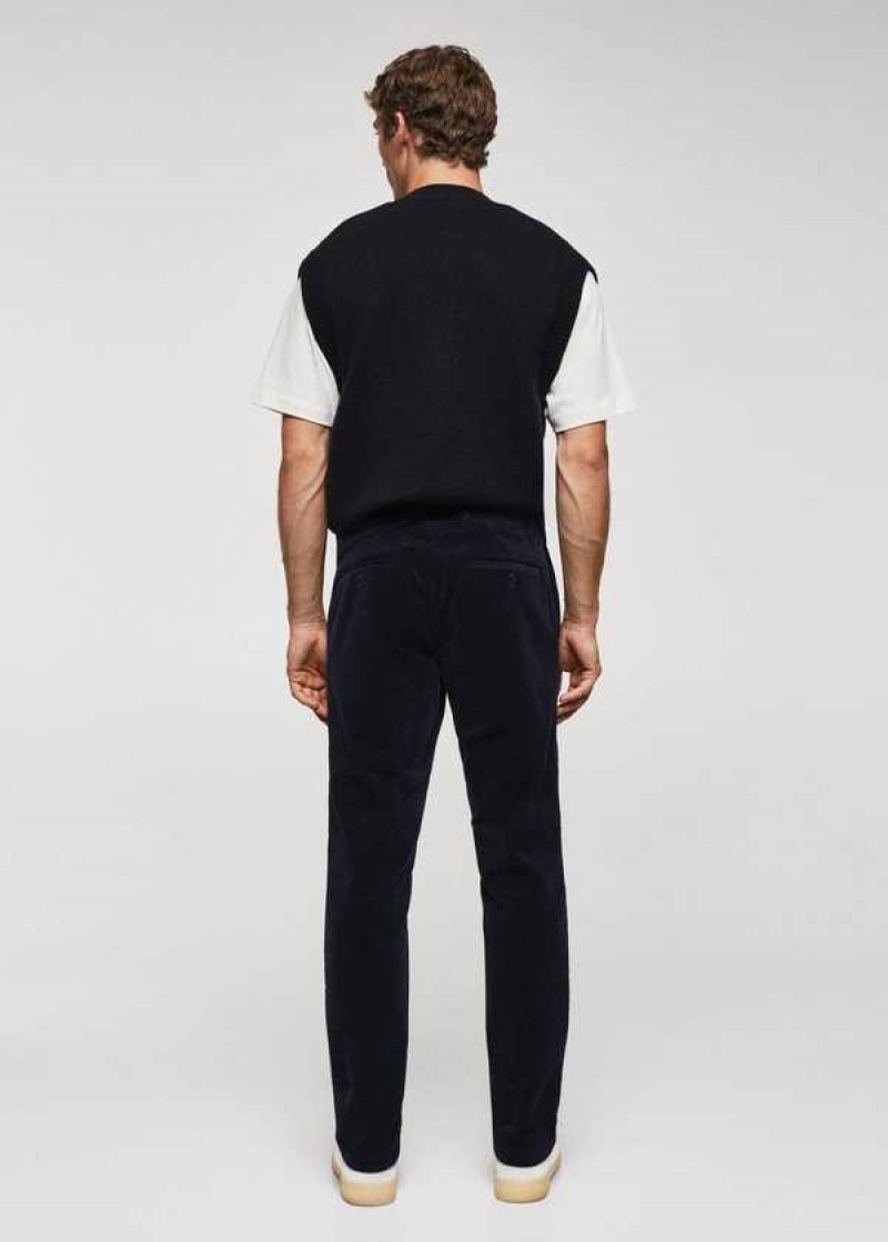 Mango Slim-fit Micro-corduroy Pants | MNG-22316