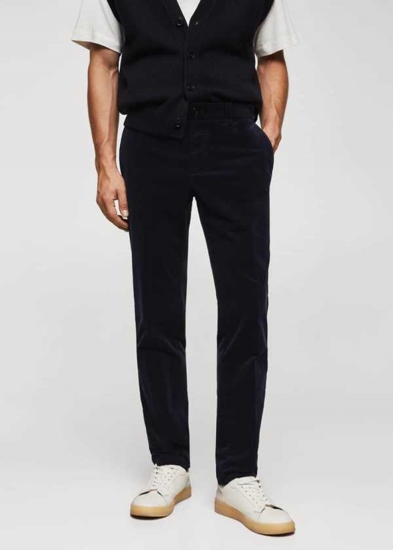 Mango Slim-fit Micro-corduroy Pants | MNG-22316