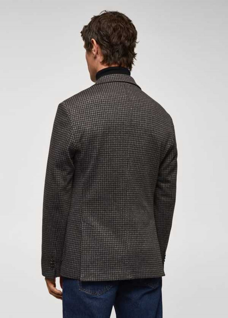 Mango Slim-fit Micro-houndstooth Blazer | MNG-21389