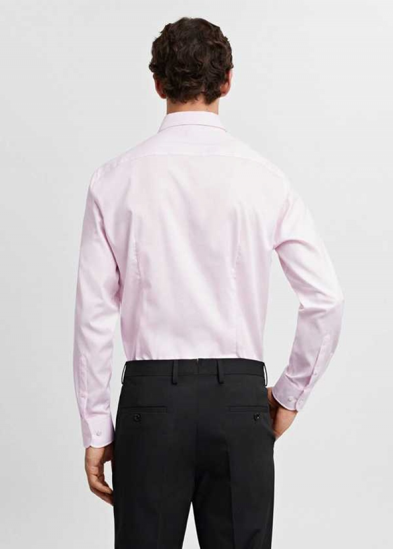 Mango Slim-fit Micro-stripe Twill Suit Shirt | MNG-22257