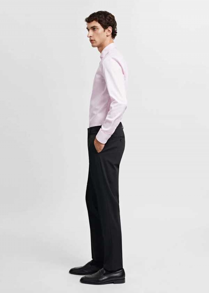 Mango Slim-fit Micro-stripe Twill Suit Shirt | MNG-22257