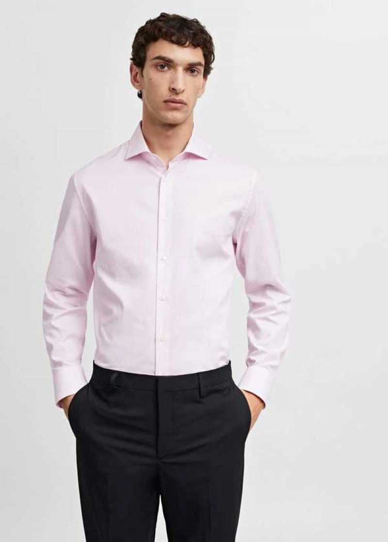 Mango Slim-fit Micro-stripe Twill Suit Shirt | MNG-22257