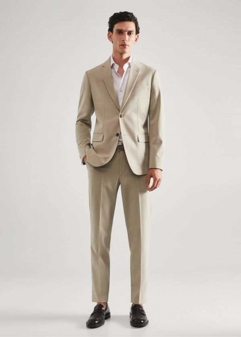 Mango Slim-fit Micro-stripe Twill Suit Shirt | MNG-22144