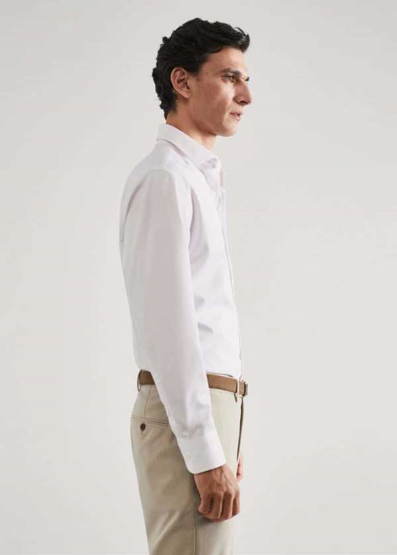 Mango Slim-fit Micro-stripe Twill Suit Shirt | MNG-22144