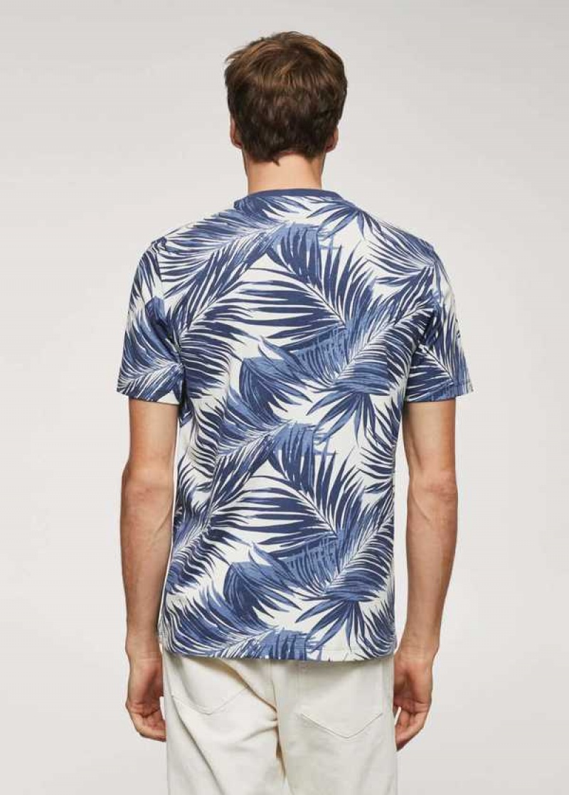 Mango Slim-fit Palm-print Shirt | MNG-21747