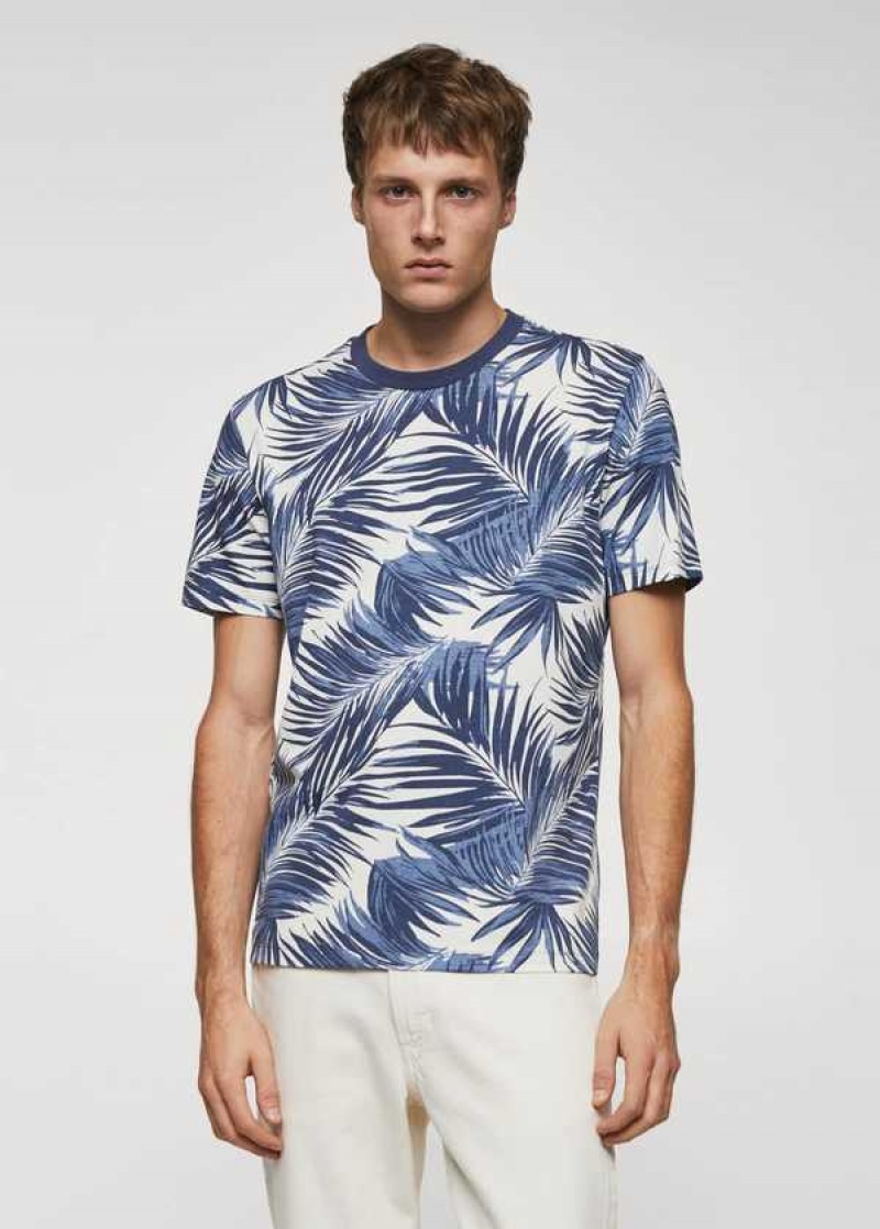 Mango Slim-fit Palm-print Shirt | MNG-21747