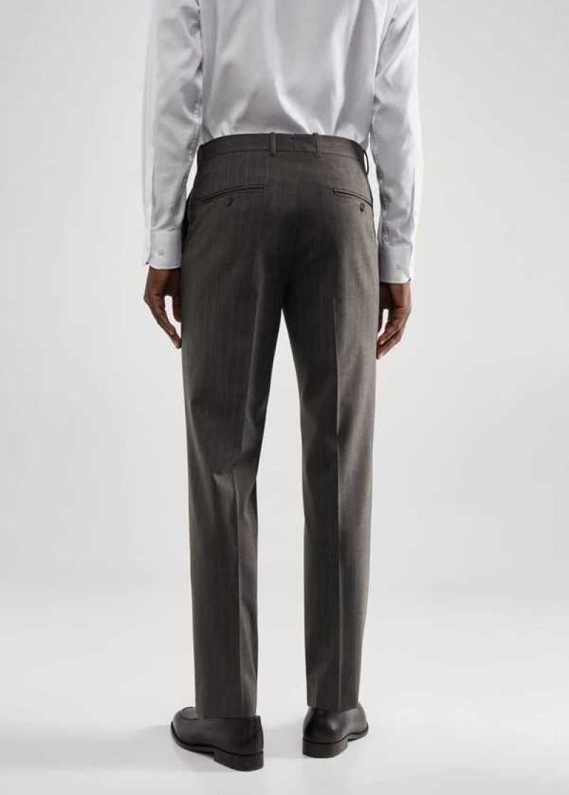 Mango Slim-fit Pinstripe Vlna Suit Pants | MNG-22425