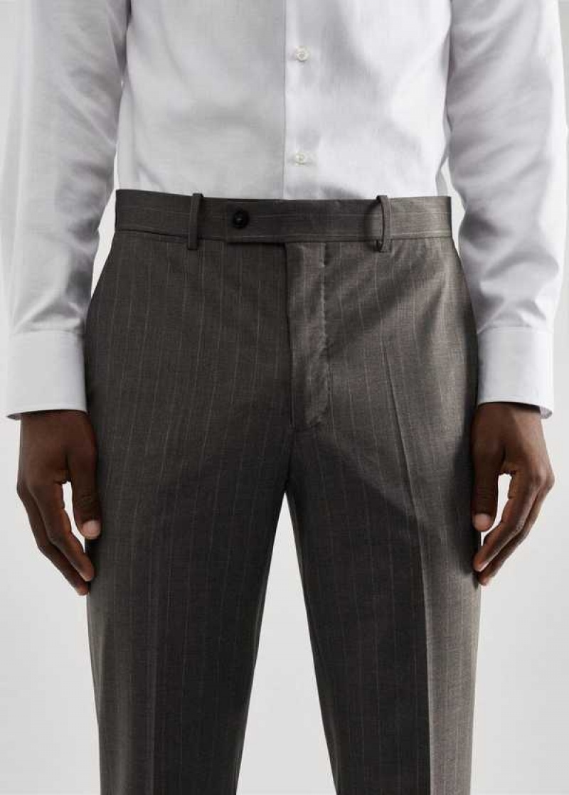 Mango Slim-fit Pinstripe Vlna Suit Pants | MNG-22425