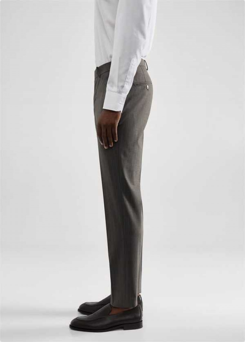 Mango Slim-fit Pinstripe Vlna Suit Pants | MNG-22425