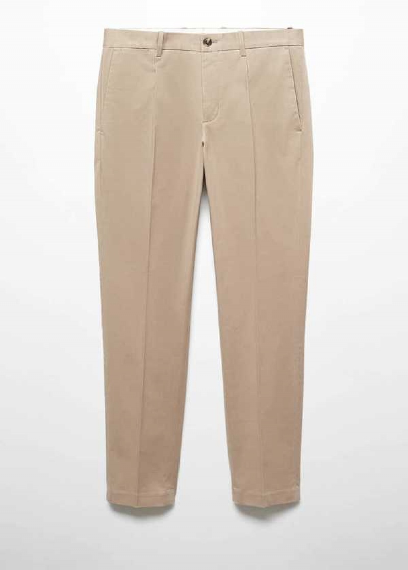 Mango Slim-fit Plisovaný Bavlněné Chinos | MNG-22285