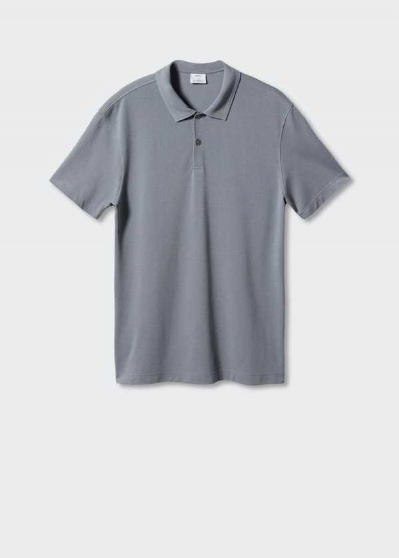 Mango Slim-fit Textured Bavlněné Polo Shirt | MNG-21684