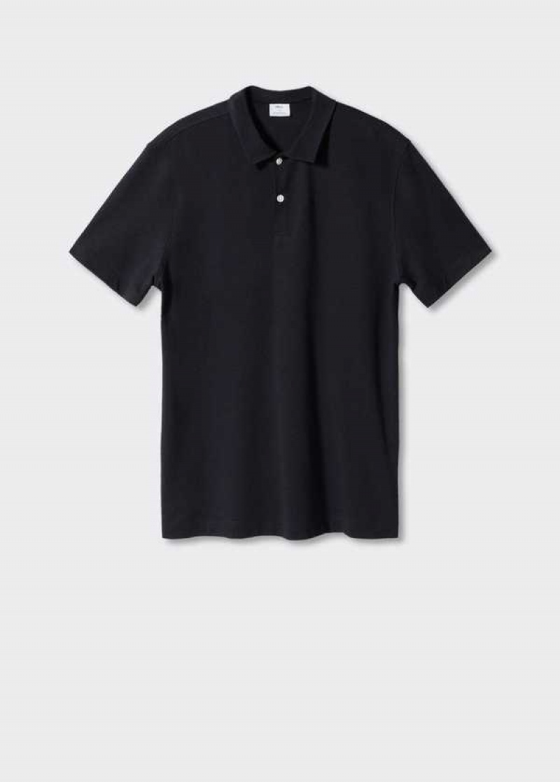 Mango Slim-fit Textured Bavlněné Polo Shirt | MNG-21683