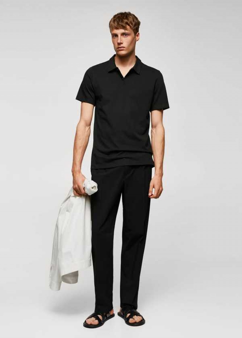 Mango Slim-fit Textured Bavlněné Polo Shirt | MNG-21508