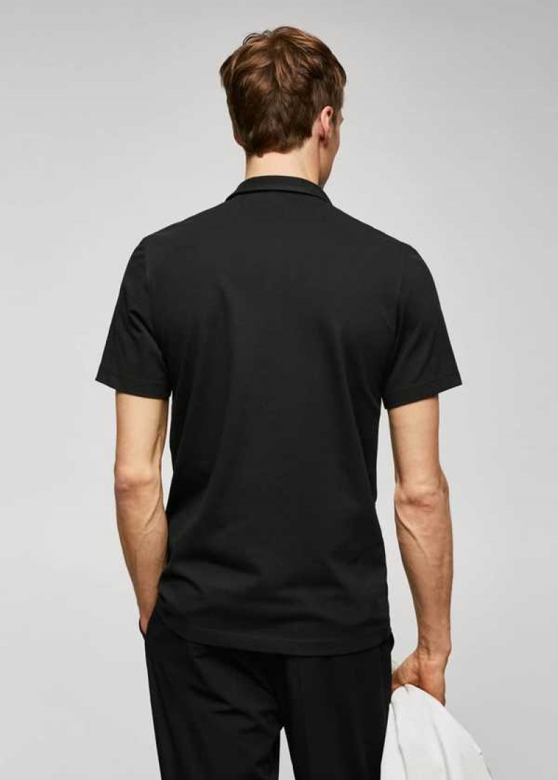 Mango Slim-fit Textured Bavlněné Polo Shirt | MNG-21508