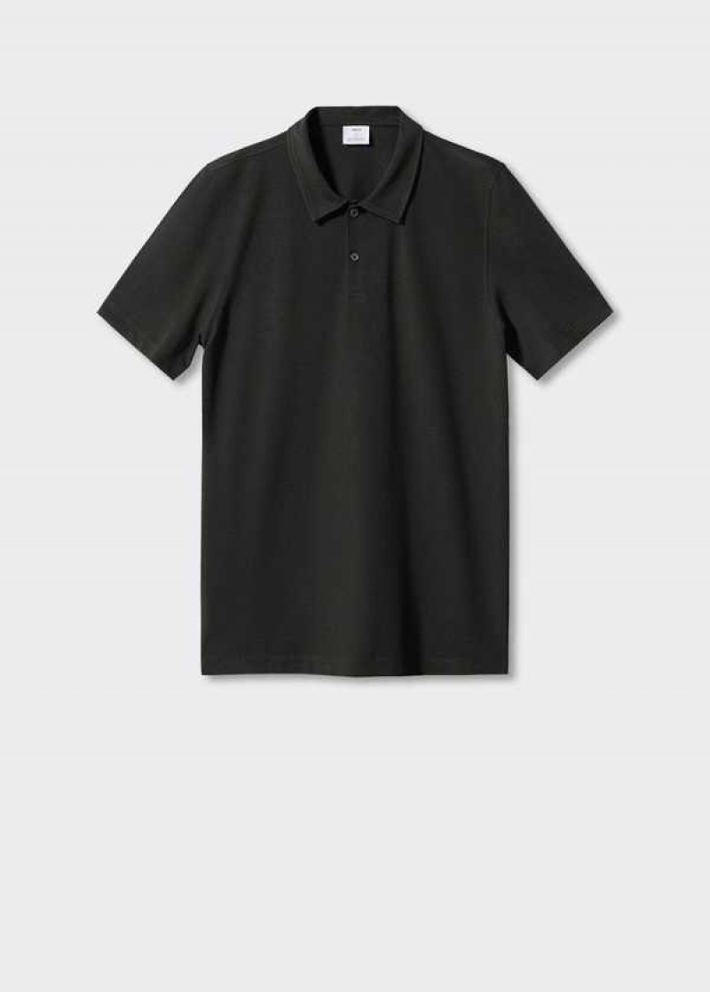 Mango Slim-fit Textured Bavlněné Polo Shirt | MNG-21508