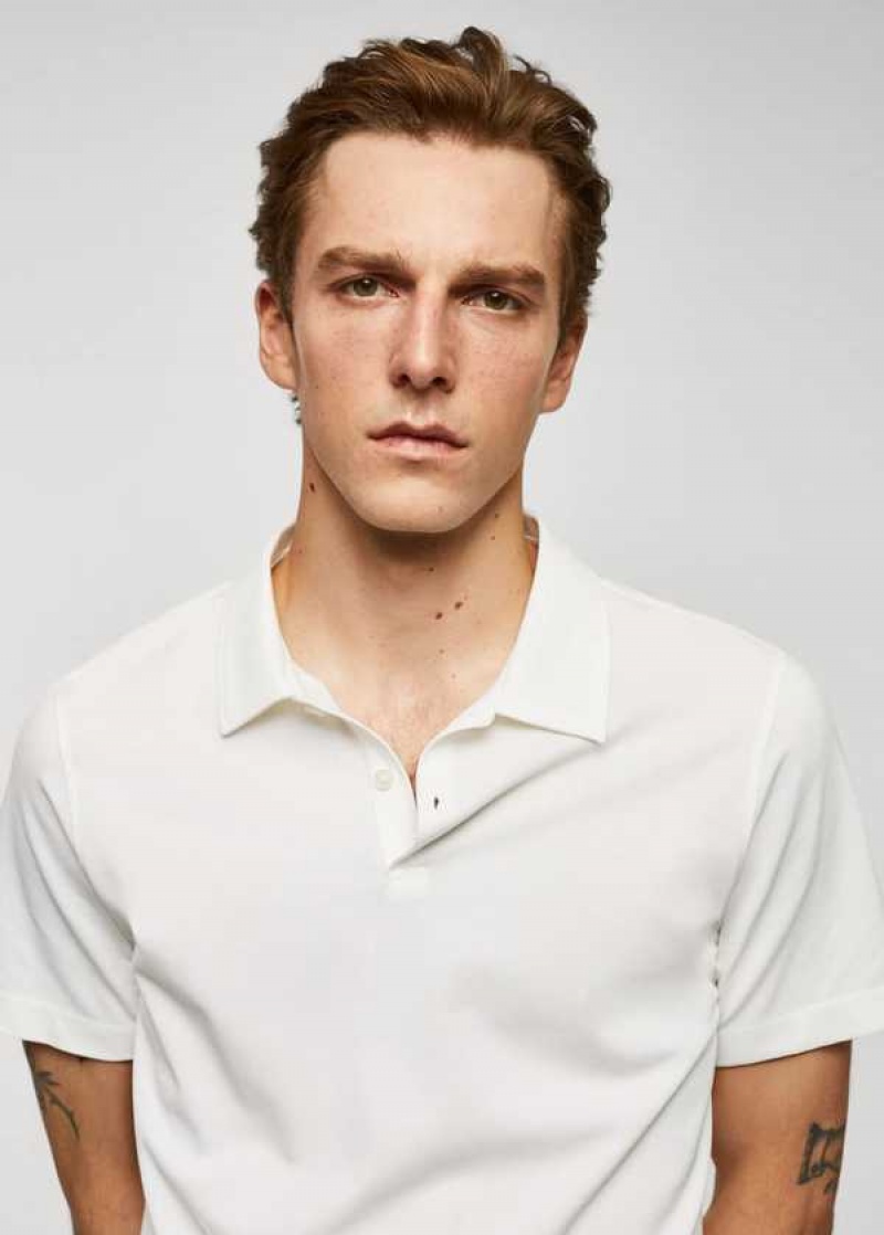 Mango Slim-fit Textured Bavlněné Polo Shirt | MNG-21482