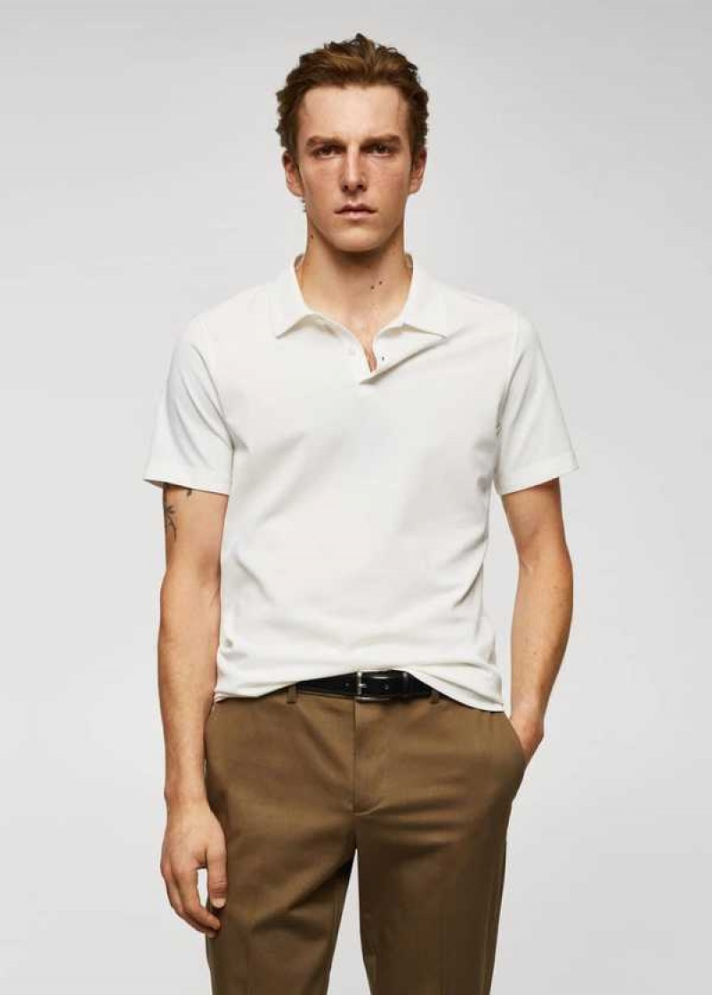 Mango Slim-fit Textured Bavlněné Polo Shirt | MNG-21482