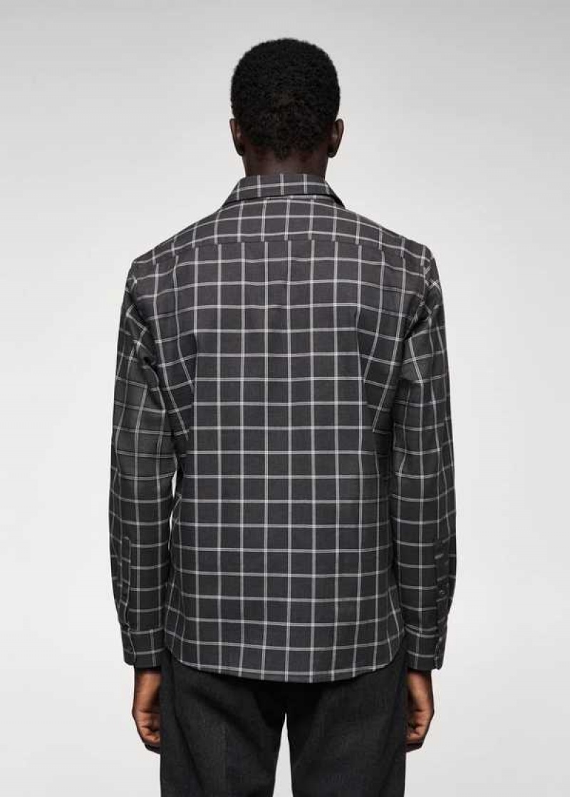 Mango Slim-fit Windowpane-check Shirt | MNG-22157