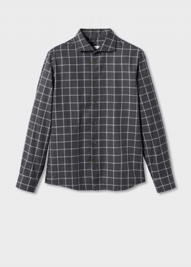 Mango Slim-fit Windowpane-check Shirt | MNG-22157