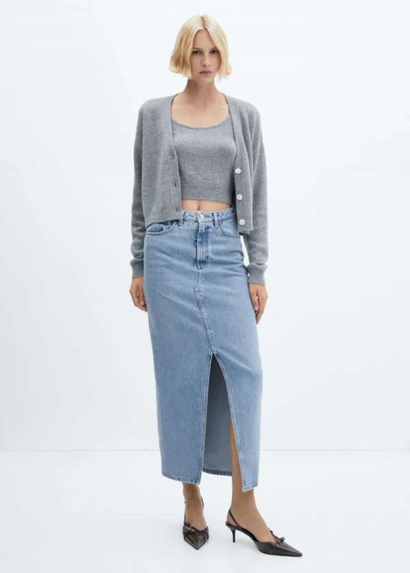 Mango Slit Denim Skirt | MNG-24080