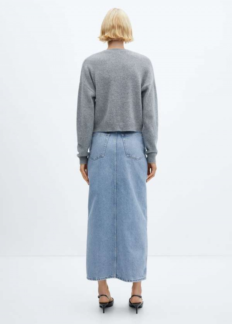 Mango Slit Denim Skirt | MNG-24080