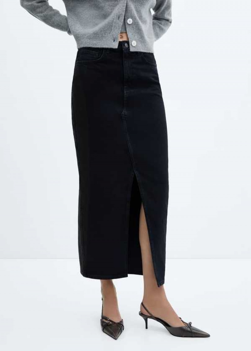 Mango Slit Denim Skirt | MNG-24106