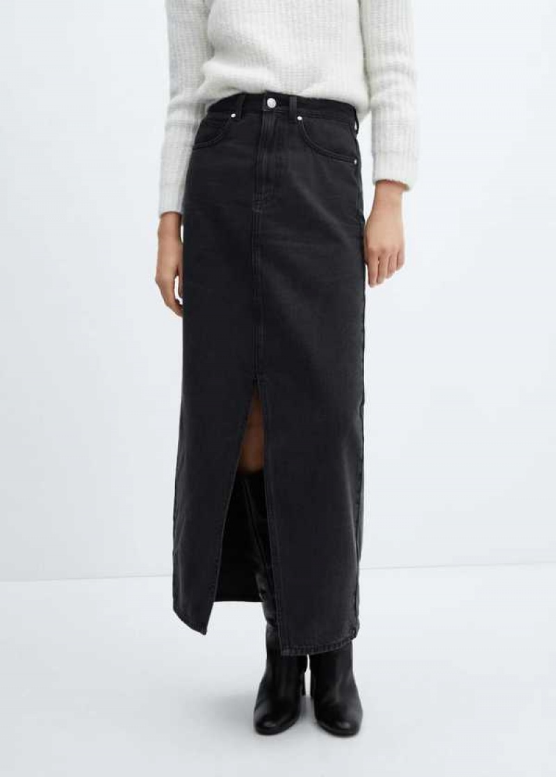 Mango Slit Denim Skirt | MNG-24255