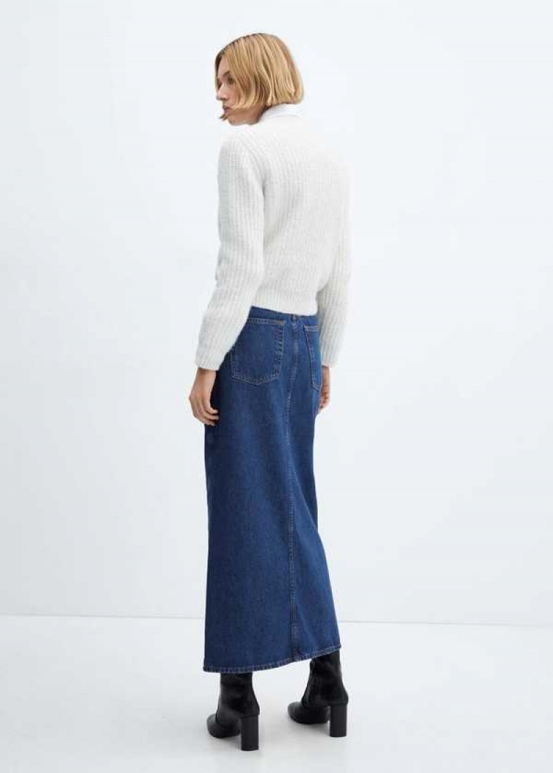 Mango Slit Denim Skirt | MNG-24264