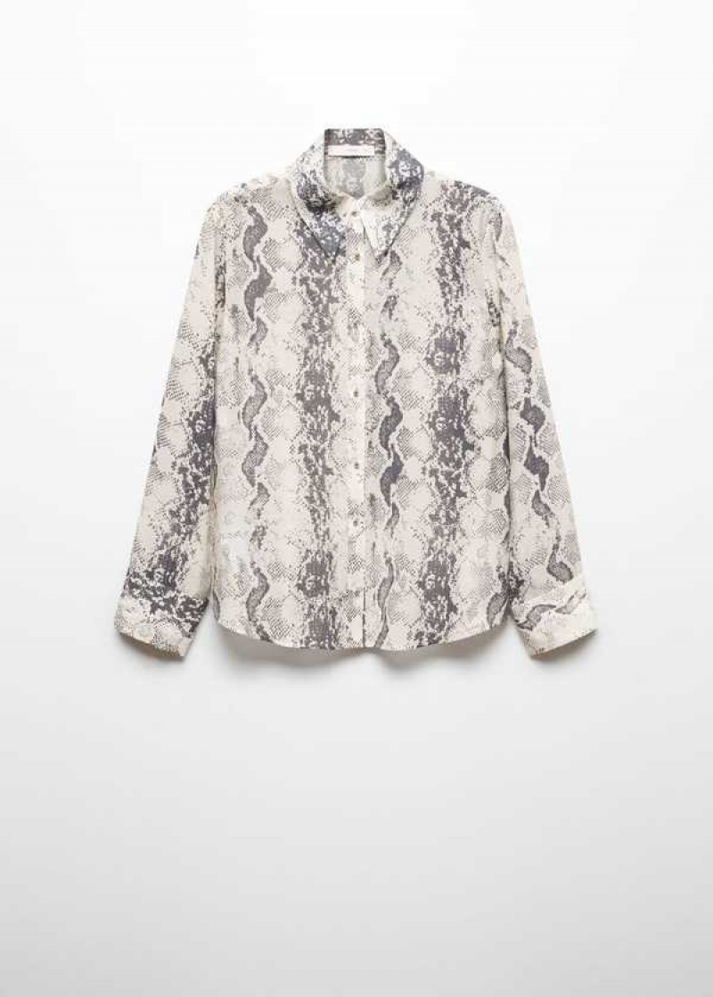 Mango Snake-print Lyocell Shirt | MNG-25251