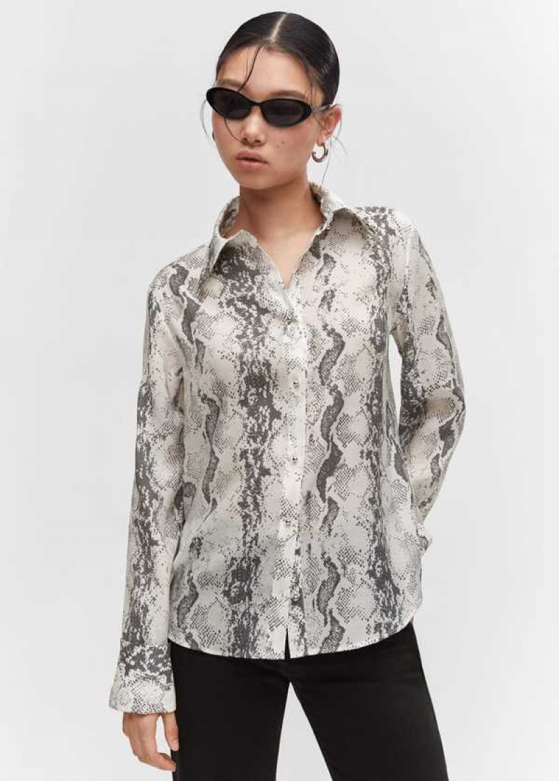 Mango Snake-print Lyocell Shirt | MNG-25251