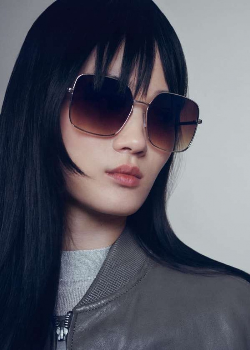 Mango Square Metallic Frame Sunglasses | MNG-22749