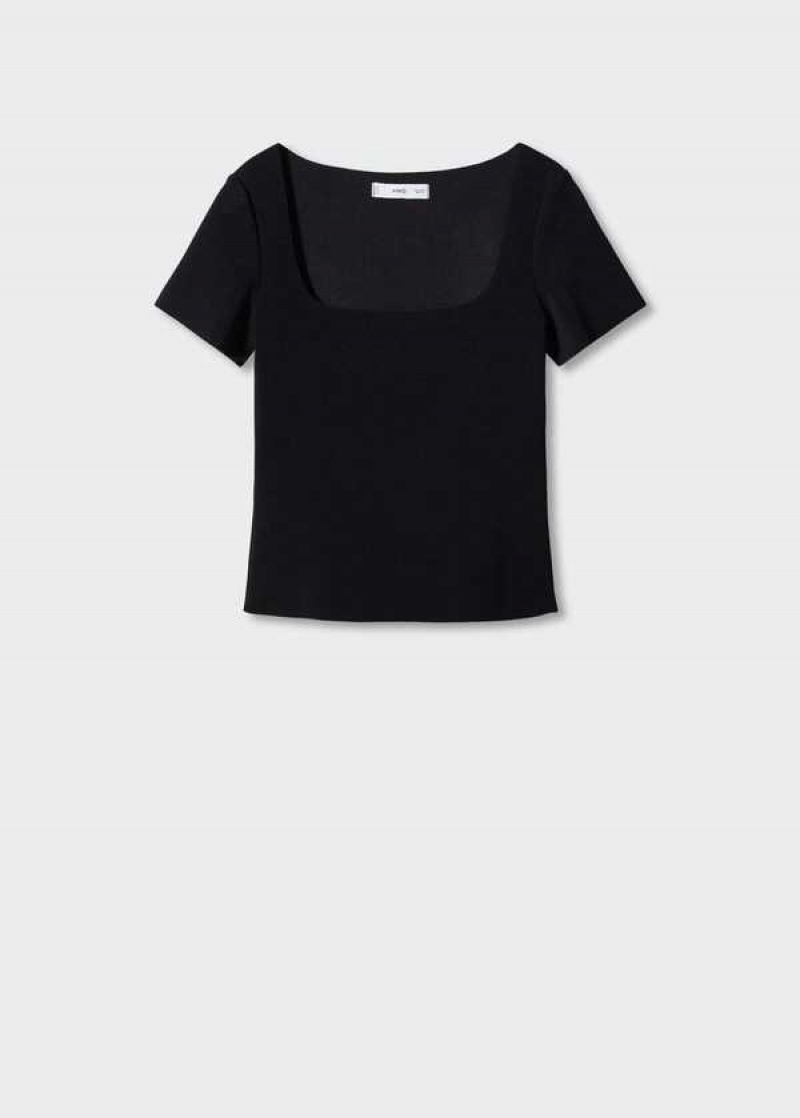 Mango Square Neck T-shirt | MNG-25048