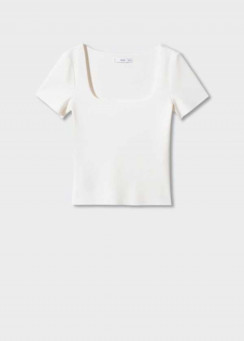 Mango Square Neck T-shirt | MNG-25073