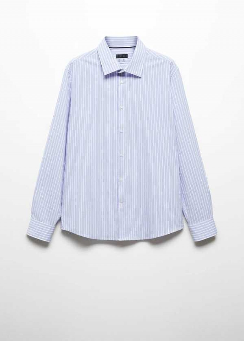 Mango Stretch Fabric Slim-fit Pruhovaný Shirt | MNG-22137