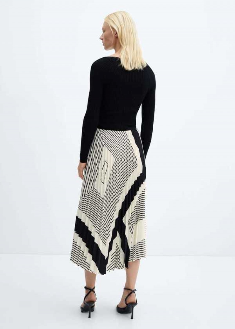 Mango Stripes Plisovaný Skirt | MNG-24205