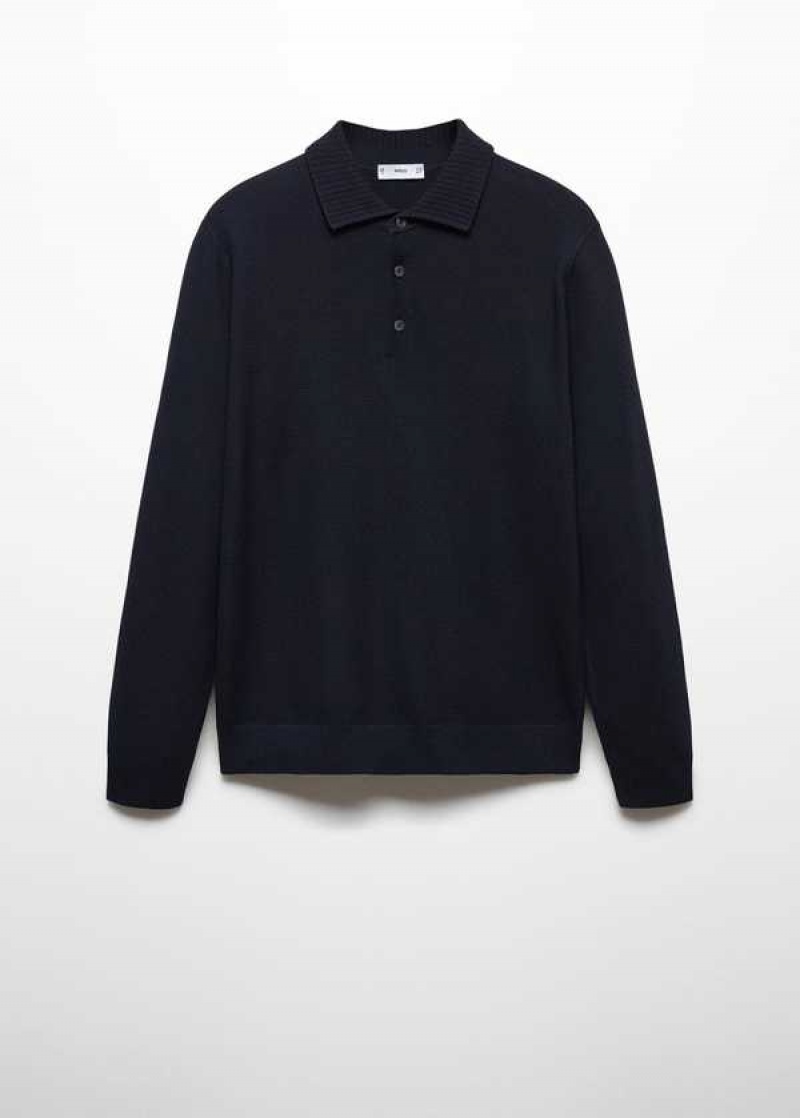 Mango Structured Fine-knit Polo Shirt | MNG-21505